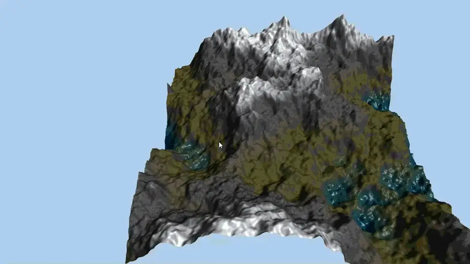 Live hydraulic erosion reshaping procedural terrain